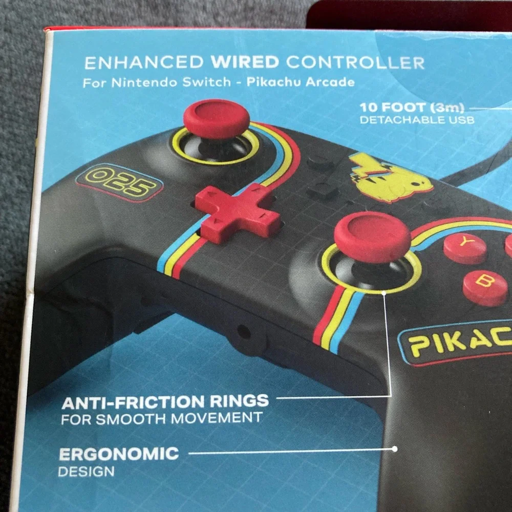 Enhanced Wired Controller for Nintendo Switch - Black with Pokémon Design